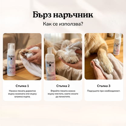 Пробиотична почистваща пяна - за лапички и козина