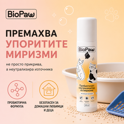 Пробиотичен неутрализатор на миризми за котешки тоалетни